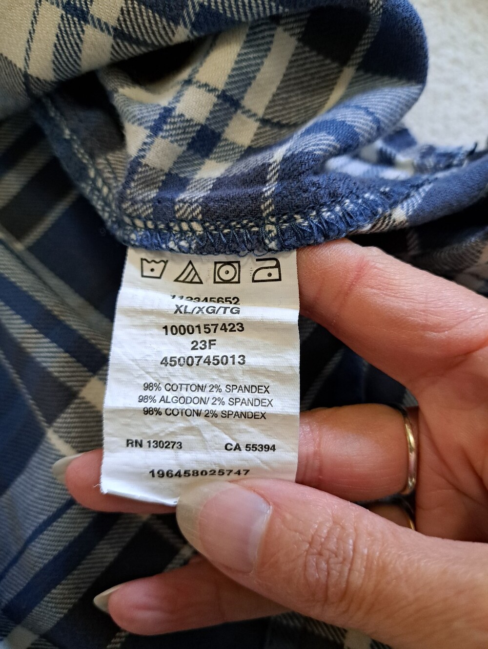 Lee Plaid Casual Button-Down Shirt XL Blue White Western Classic Fall Cotton - Picture 6 of 11